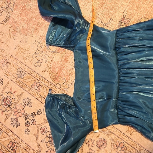 Thirty Thirty Teal Babydoll Full Sleeve Lined Mini Dress - Size XL - Picture 12 of 14